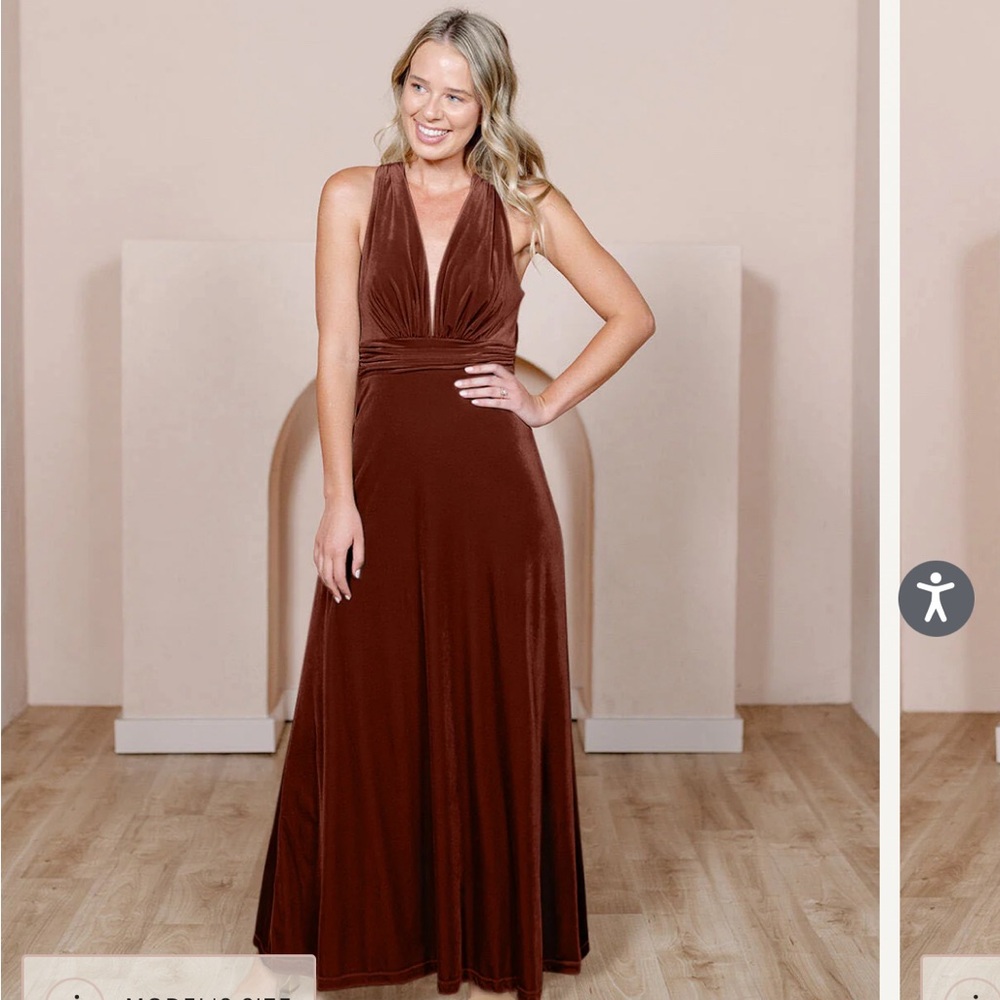 Revelry Dylan Dress Terracotta Size 6